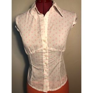 Elegant Flowered Button Down Dress Shirt